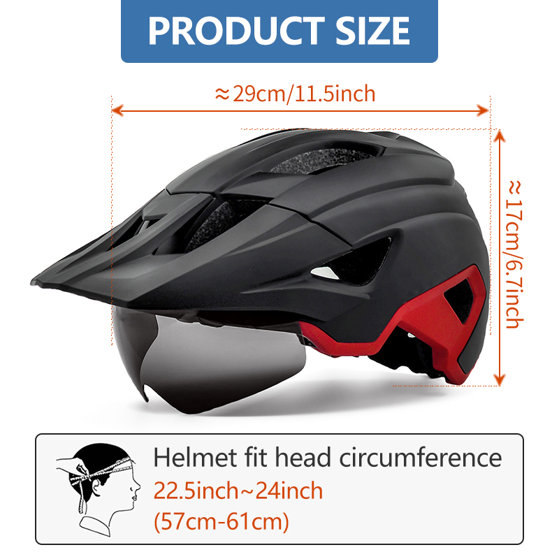 Cycling Gear Pas - Eastinear หมวกกันน็อคขี่จักรยานน้ำหนักเบาสำหรับผู้ชายและผู้หญิงอุปกรณ์ป้องกันเพื่อความปลอดภัยในการเล่นกีฬาพร้อมแว่นตาสำหรับผู้ใหญ่