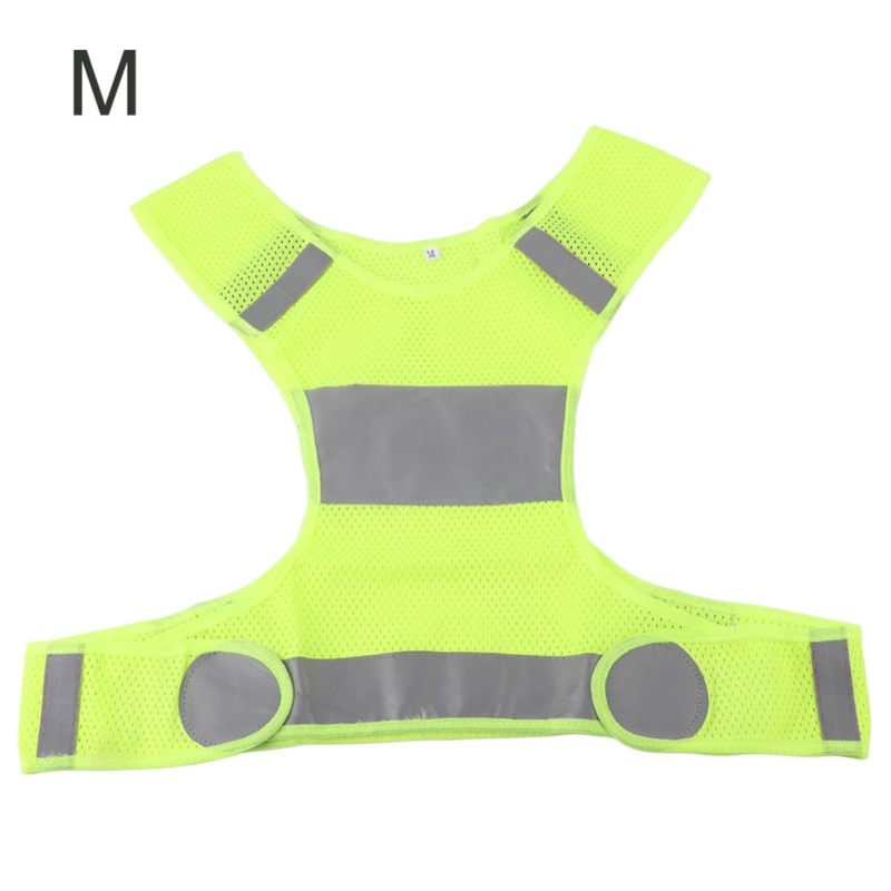 Reflective Cycling Vest - เสื้อกั๊กสะท้อนแสงสำหรับปั่นจักรยานกลางแจ้ง เสื้อกั๊กวิ่ง เสื้อกั๊กกีฬาเพื่อความปลอดภัย สีเหลืองเรืองแสง M