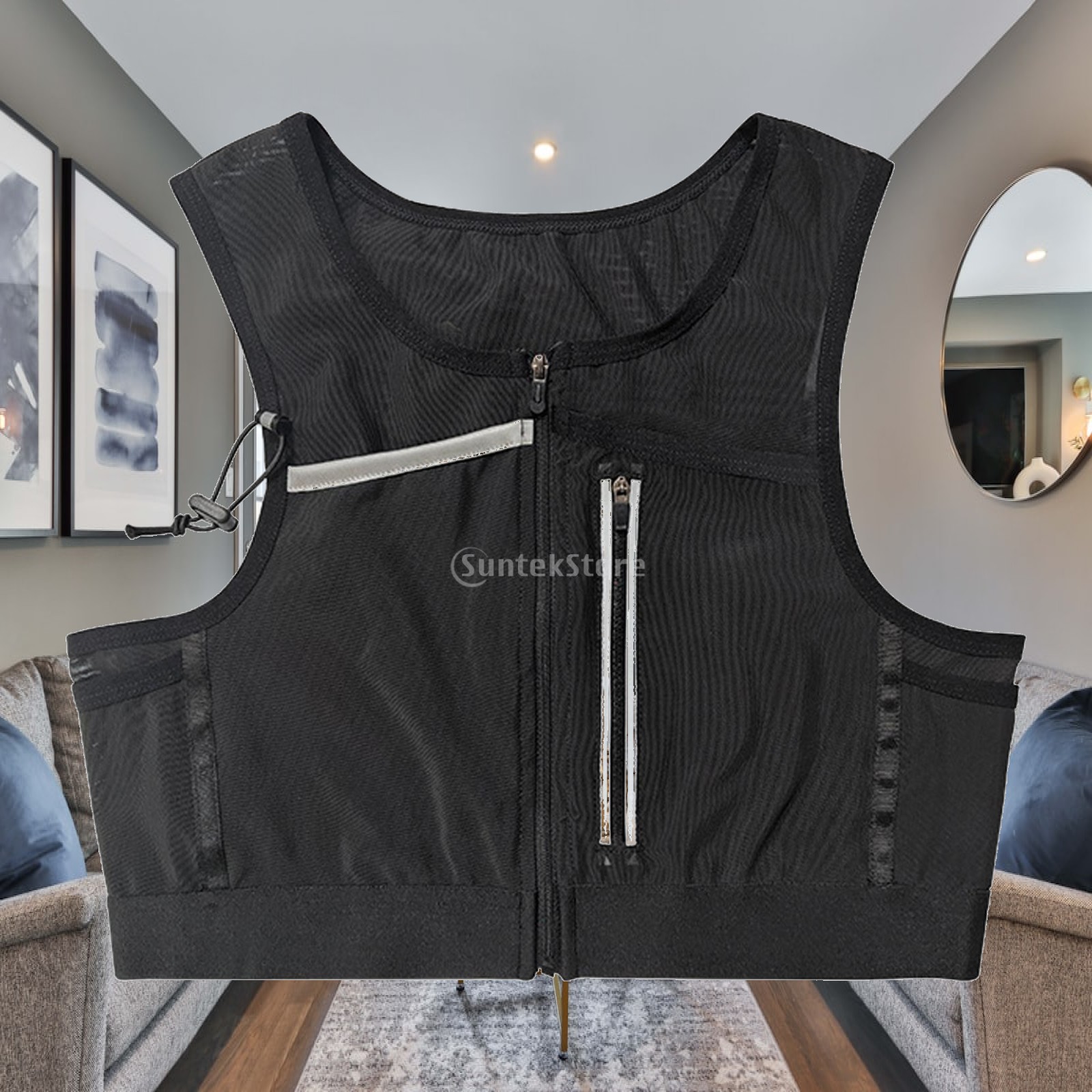 Reflective Cycling Vest - กระเป๋าใส่เสื้อกั๊กวิ่ง กระเป๋าคาดหน้าอก กระเป๋ากีฬาสะท้อนแสงสำหรับการปั่นจักรยานเดินกลางคืน