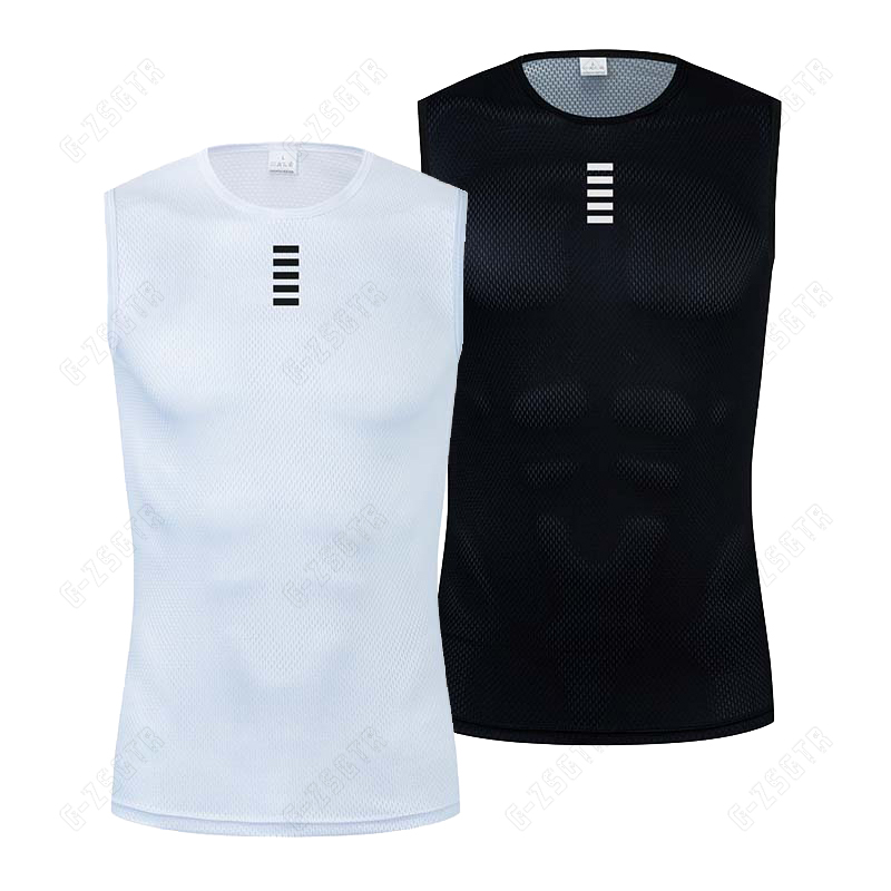 Reflective Cycling Vest - ขี่จักรยานฐานชั้นสะท้อนแสงชุดชั้นในสีขาวเสื้อเจอร์ซีย์นักปั่นกีฬาเสื้อกั๊กผู้ชายเสื้อกล้าม Quick Dry Elastici เสื้อกั๊ก Road