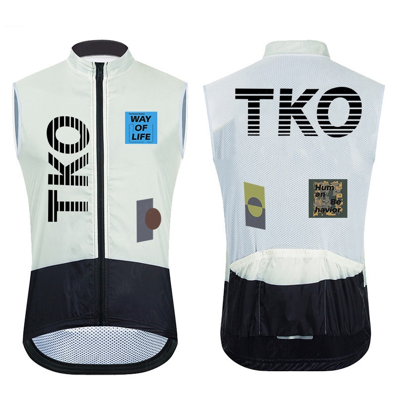 Reflective Cycling Vest - TKO ผู้ชายกันน้ํากันลมน้ําหนักเบาแขนกุดเสื้อเจอร์ซีย์นักปั่น MTB จักรยานชุดน้ําหนักเบาจักรยานย์เสื้อผ้าเสื้อกั๊ก