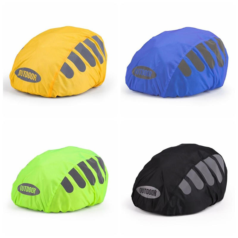 Cycling Gear Pas - 1 ชิ้นหมวกกันน็อคจักรยานผ้าคลุมกันฝนพร้อมแถบสะท้อนแสงกันน้ํากันลมหมวกกันน็อคจักรยานปกการมองเห็นสูงขี่จักรยานขี่เกียร์