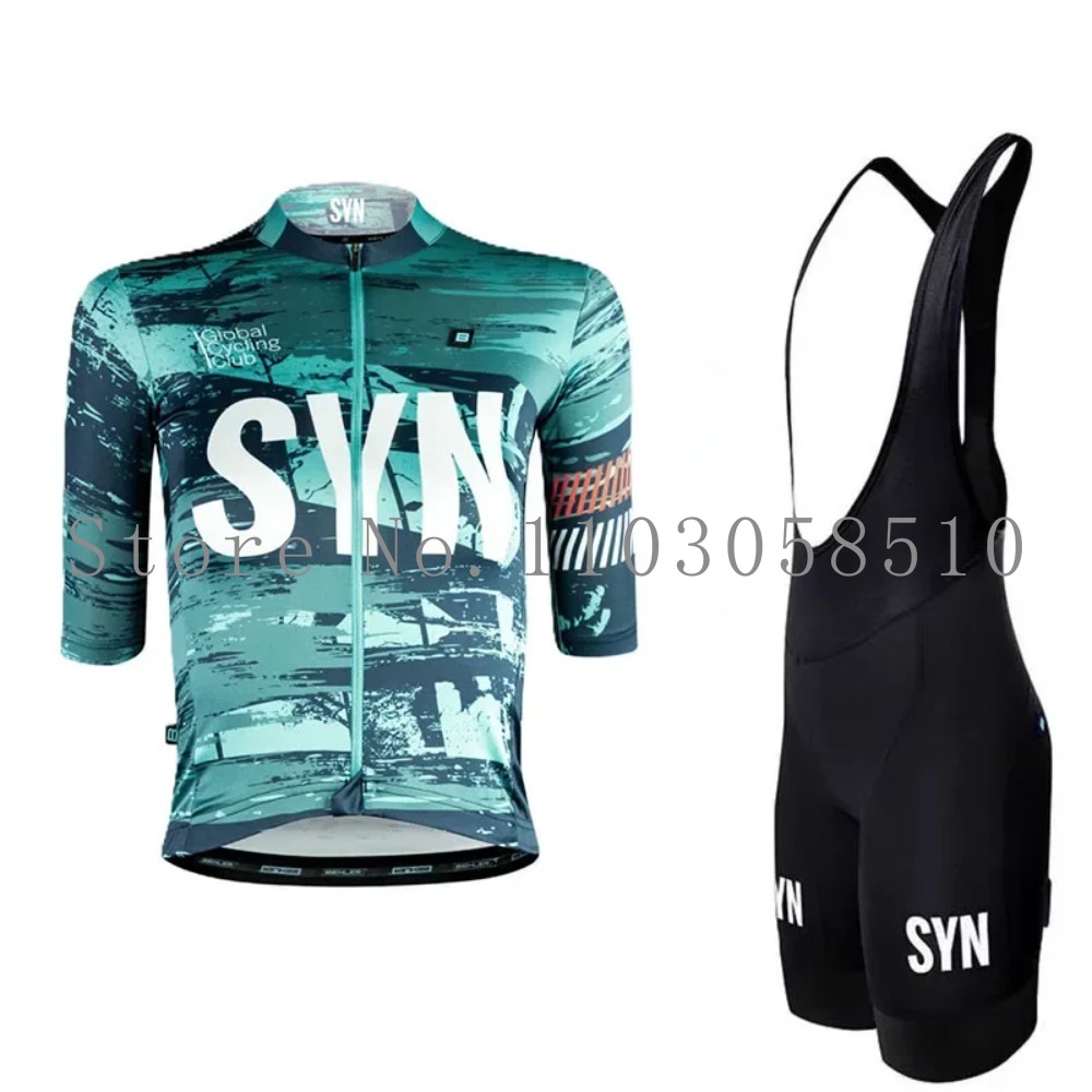 Cycling Gear Brands - ชุดจักรยานผู้ชาย SYN Jersey พร้อมแผ่นรองกันกระแทก ชุดปั่นจักรยานเสือหมอบ เสื้อแจ็คเก็ตขาสั้น