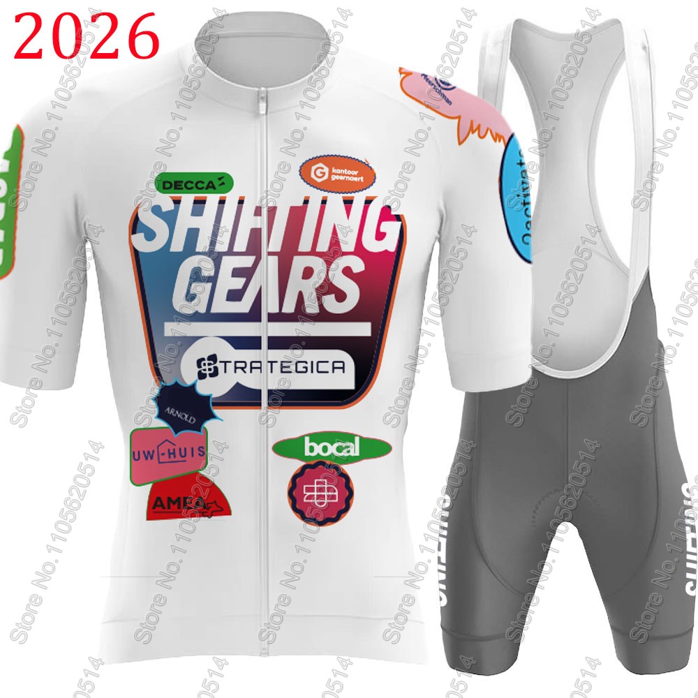 Cycling Gear Pas - ชุดเสื้อปั่นจักรยานทีม Shifting Gears Strategica 2026 เบลเยียม
