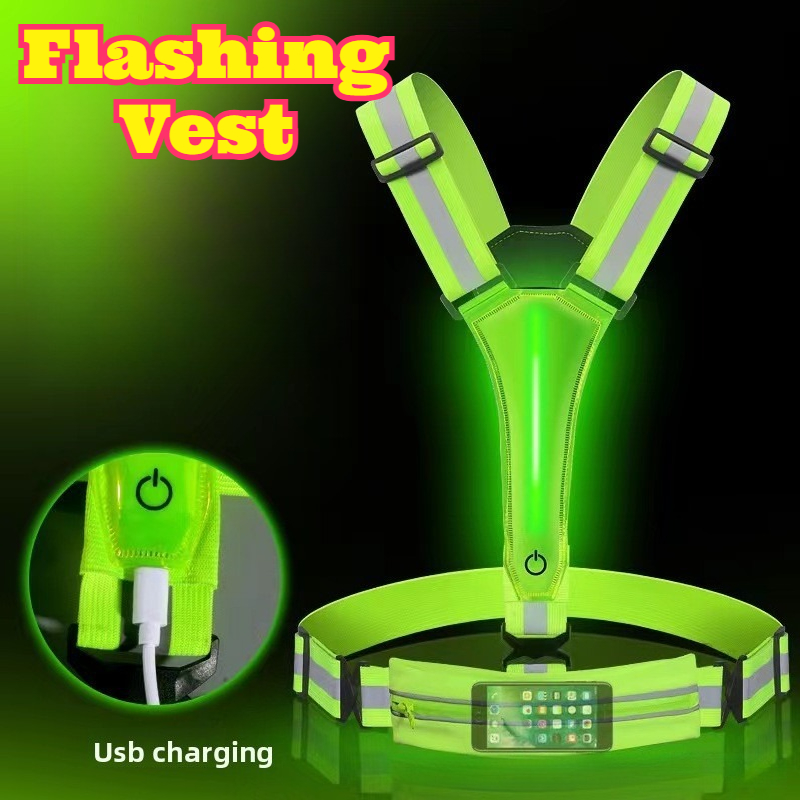 เสื้อกั๊กสะท้อนแสง LED เรืองแส - Reflective Cycling Vest บทวิจารณ์และราคา