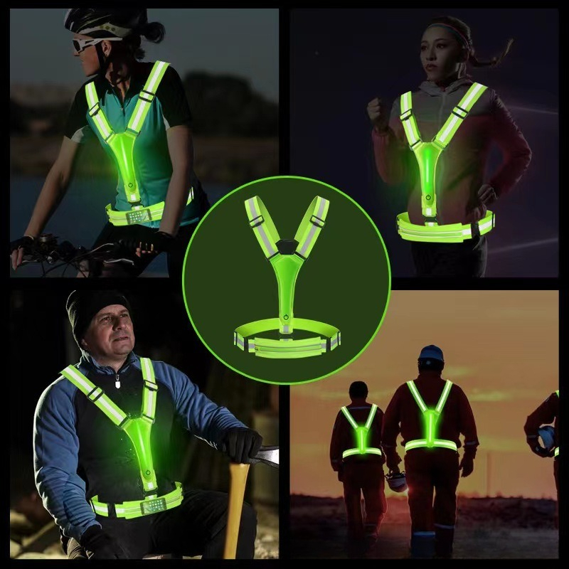 เสื้อกั๊กสะท้อนแสง LED เรืองแส - Reflective Cycling Vest บทวิจารณ์และราคา