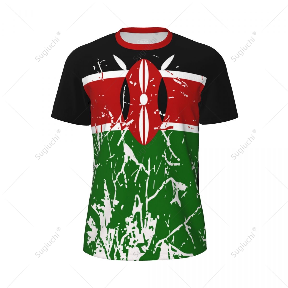 เสื้อยืดออกกำลังกายผู้ชายลายธง - Cycling Gear Kenya บทวิจารณ์และราคา
